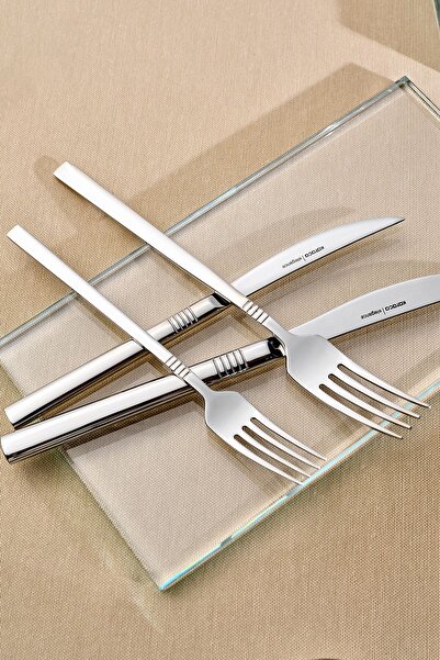 Karaca Nil V2 12-Person Elegance Knife and Spoon Set - 84 Pieces Boxed