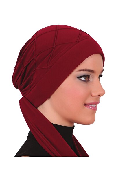 fidan bone غطاء رأس طبي جاهز بلون نبيذي مع أربطة مضلعة، مناسب للاستخدام الطبي