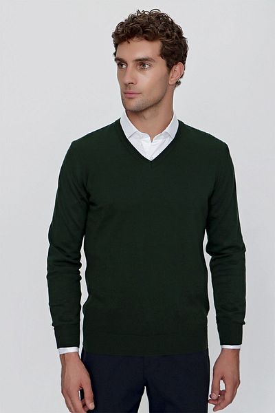 Morven Πλεκτό πουλόβερ Basic Dynamic Fit Relaxed Cut V λαιμόκοψη