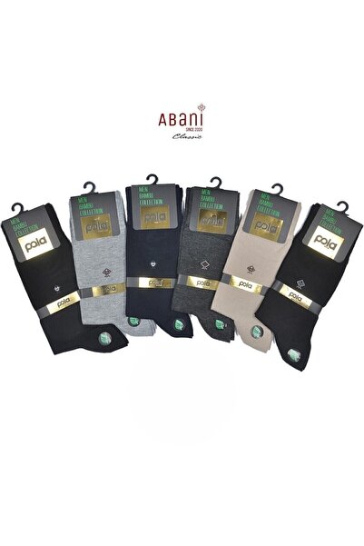 Pola Bambu Dikişsiz Bambu Erkek Soket Çorap Abani Classic (6 ADET)