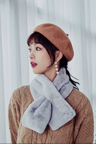 Bundeba Welsoft Plush Scarf Scarf Windproof Fleece Neck Collar Shawl