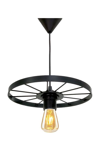 Bundera Bicycle Wheel Pendant Lamp Single Chandelier Metal Retro Wrought Iron Bar Hotel Restaurant Ceiling Lamp