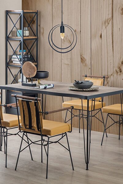 Bundeba Runden Avize Siyah Metal Sarkıt Ferforje Retro Rustik Ofis Cafe Otel Dekoratif Modern Tavan Lamba