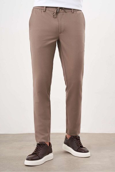 Morven Men's COFFEE Polyviscose Trend Drawstring Jogger Slim Fit Sports Pants