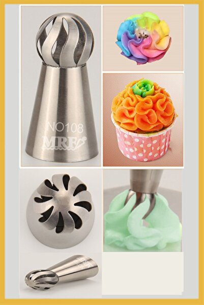 ENJOYPEPERON Stainless Steel Cream Piping Bag Tip, Whipping Bag Tip, Cap, Noz...