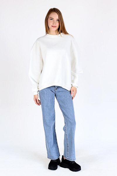 Rays Ecru 9152m Model Crew Neck Sweat