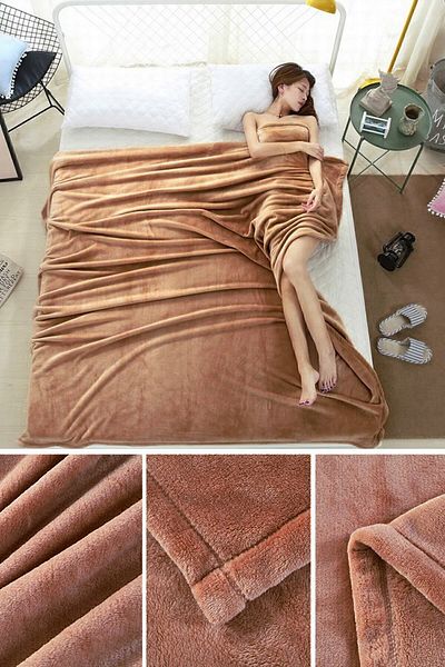 Bundeba Blanket Brown Double Wellsoft Plush Blanket Polar TV/Series Blanket 170x230