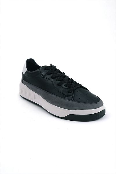 Morven Pantofi sport negri sezonieri din piele pentru bărbați