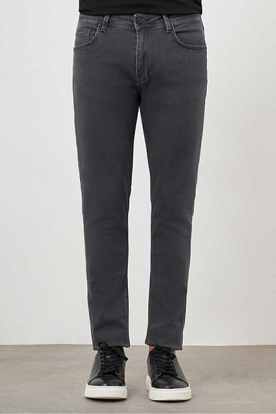 Morven Men's Gray Denim 5 Pocket Slim Fit Jean Jeans