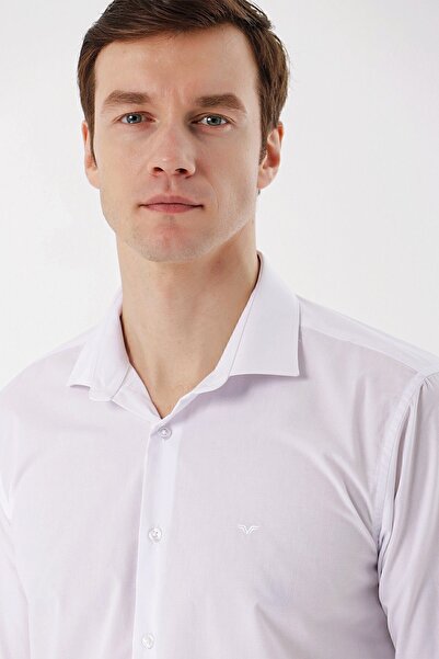 Morven Ανδρικό λευκό πουκάμισο Basic Slim Fit