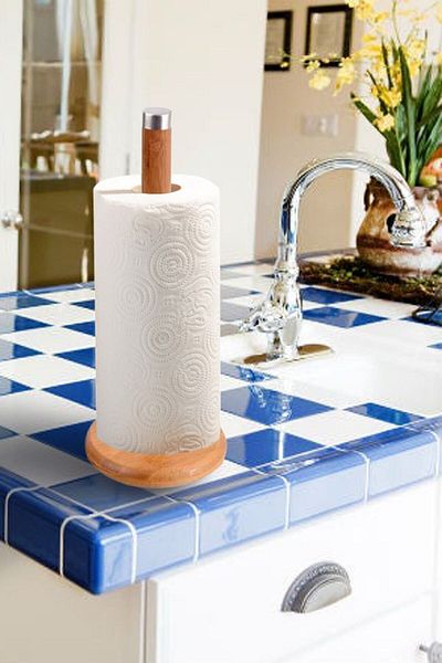 Bundera Bamboo Paper Towel Holder Natural Bamboo Paper Towel Rack Wooden Hanger Kitchen Countertop Paper Towel Holder