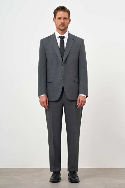 Morven Men's Anthracite Polyviscose Basic Plain Pattern Dynamic Fit Mono Coll...