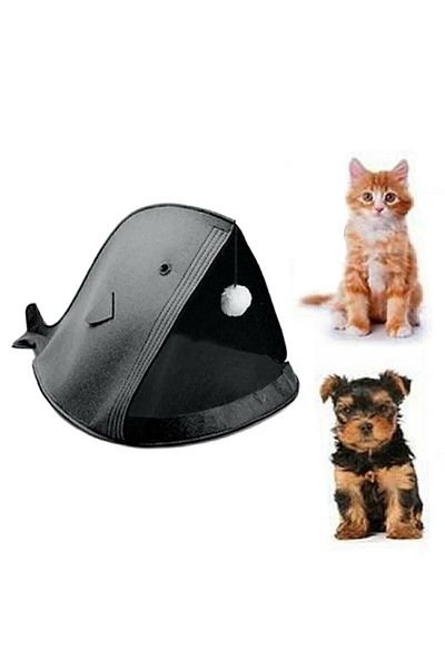 Bundera Cat Hut Cat Nest House Dog Bed Hut Cushion Pet Hut Pet Bed Nest Hut Black
