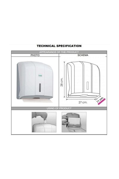 Vialli Kh 300m Z-Fold Paper Towel Dispenser - Metallic - Capacity 300 Paper