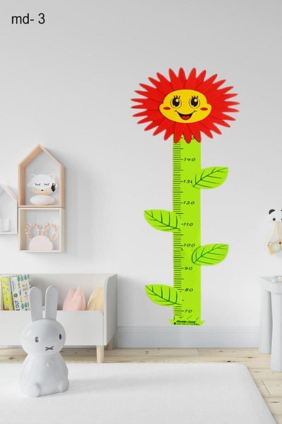Bundera Height Measurement Sticker Giraffe Lion Bird Teddy Bear Animal Patterned Growth Chart Ruler