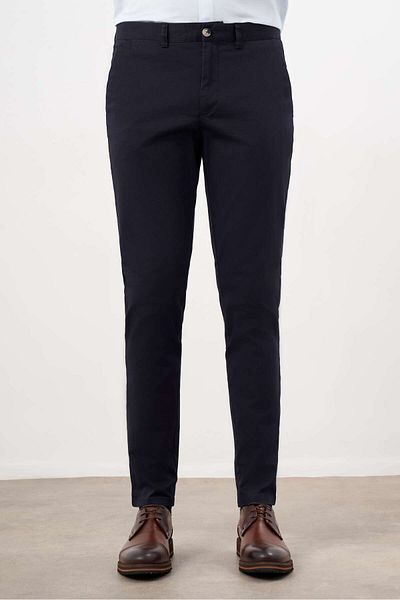Morven Men's Navy Blue Seasonal Cotton Side Pocket Slim Fit Chino Pants