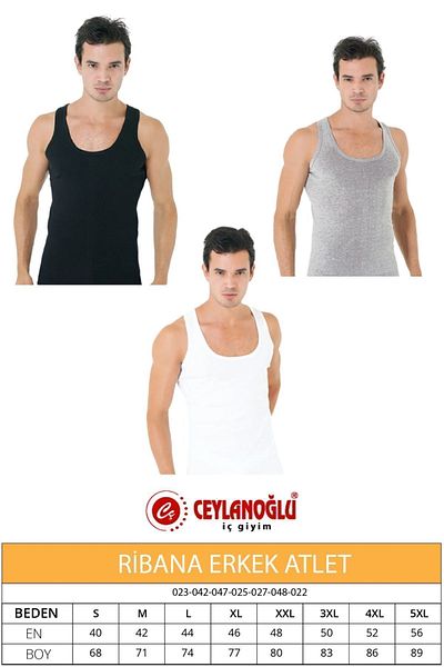 Abani Classic Ανδρικό λευκό εσώρουχο 3 τεμαχίων Ceylanoğlu Rib 100% βαμβάκι