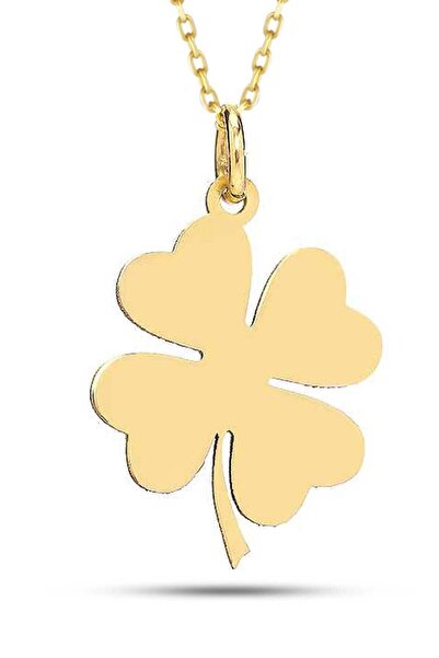 MOOM MÜCEVHERAT Kadın 14 Ayar Altın Yonca Şans Kolye