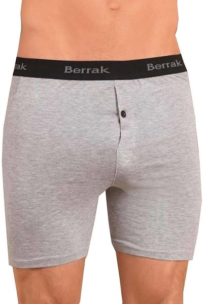 Berrak Ανδρικό μπόξερ με κουμπιά γκρι Lycra 4 Συσκευασία