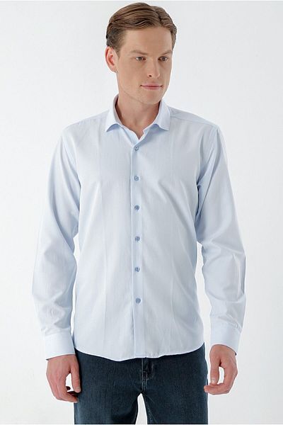 Morven Cămașă pentru bărbați A. BLUE Trend cu model italian cu guler slim fit