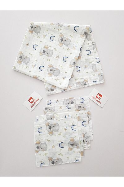 ilkimbebe Koala Patterned Muslin Blanket Set