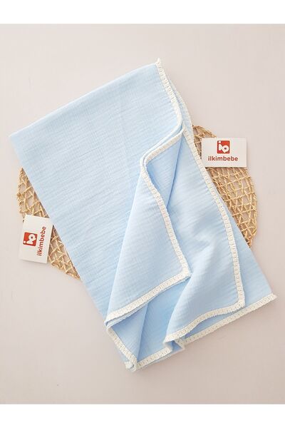 ilkimbebe 100X100 Four Layers Tasseled Muslin Baby Blanket Cover