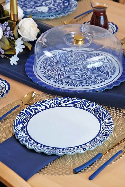 Glore Bluebloom 6-person Glass Service - Plate Set
