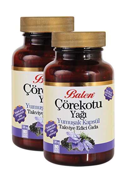 Balen Çörekotu Yağı Yumuşak Kapsül 80 Softjel X 2 Adet Çörek Otu Yağı Kapsülü