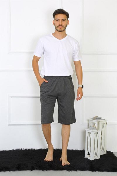 Akbeniz Fashion Line Ανδρικό βαμβακερό ανθρακί Κάπρι 27480