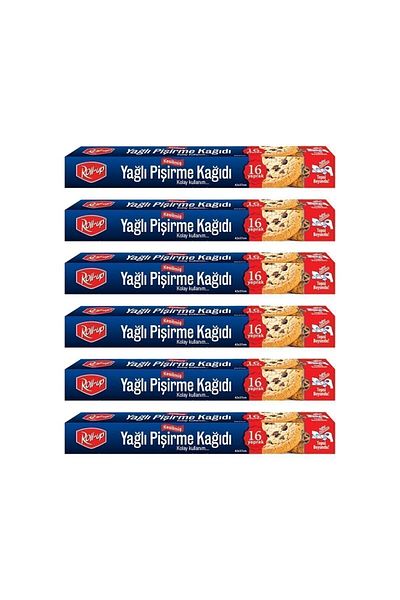 Roll-Up Cut Oil Baking Paper 16 Sheets 6 Piece Box Set