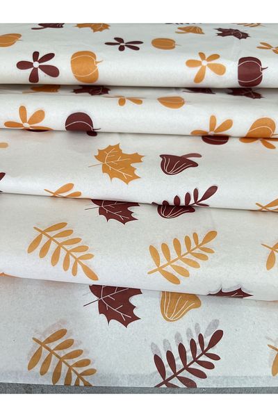 Meyofficial Autumn themed leaf patterned plush packaging paper 50*70 cm