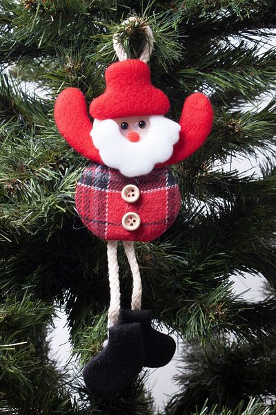 Kullan At Market Christmas Santa Claus Plush Hanging Ornament Patterned 15cm