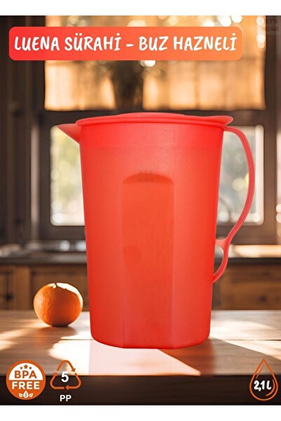 Jet's Home Luena Sürahi Pp-5 Kokusuz Sürahi Soğutuculu Turuncu Sürahi Bpa Fre...