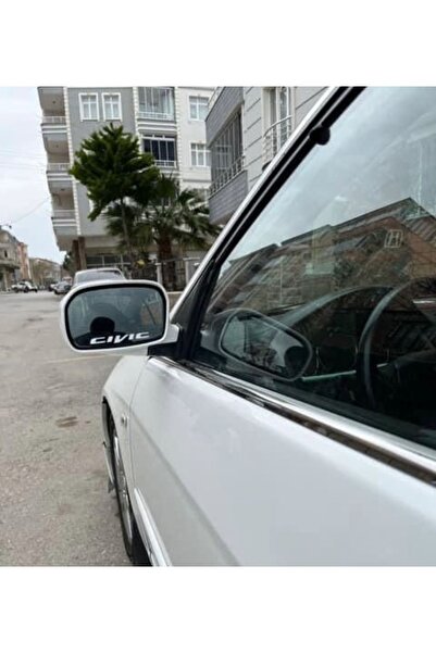 3dbaydesign Honda Cıvıc Ayna Yazısı (BEYAZ) 2 Adet 8x1.2 cm