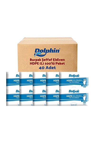 Dolphin Burpak Şeffaf Eldiven Hdpe (l) 100lü Paket 40 Adet