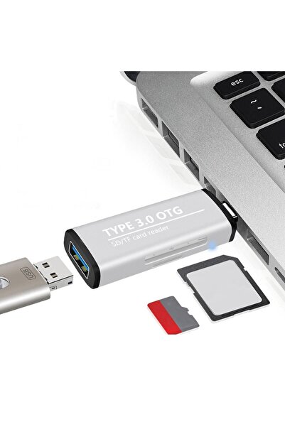 TahTicMer Usb 3.0 Type-c Tf Sd Kart Okuyucusu Usb Type-c Sd/tf Hafıza Kart Okuyucu