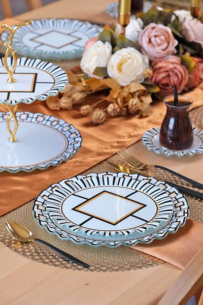Glore Prestige 6-Person Glass Cake Tea Serving Set - 33 Pieces