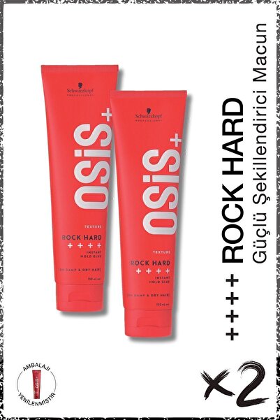 Osis Rock Hard Ultra Güçlü Şekillendirici Macun 150ml x 2 Adet | Kalıcı Tutuş Krem Parlaklık Jeli