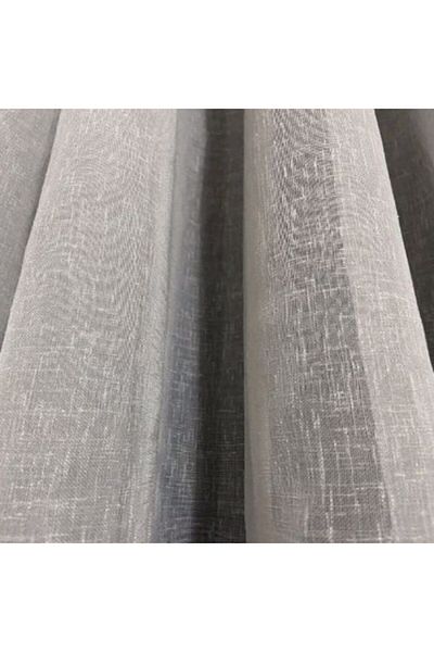 Taç Gray Linen Dreamer - Plain Tulle Curtain Without Pleat