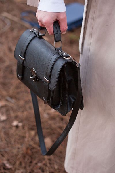 GIMOSA Curea lungă reglabilă din piele vegană Ines, geantă pentru femei cu blocare, geantă de umăr, geantă crossbody