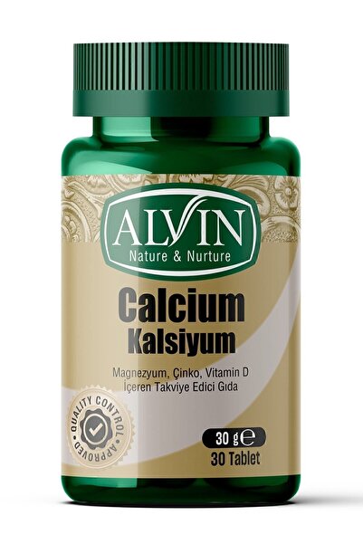 Alvin Kalsiyum, Magnezyum, Çinko, Vitamin D Içeren Takviye Edici Gıda, 30 Tablet