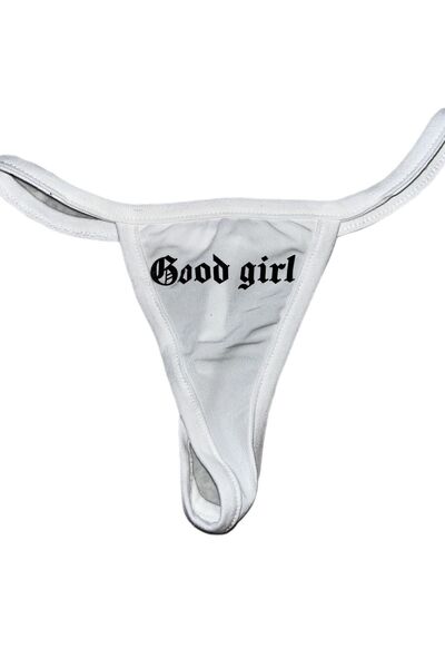 Lolipop Butik Good Girl Yazılı Beyaz T-String