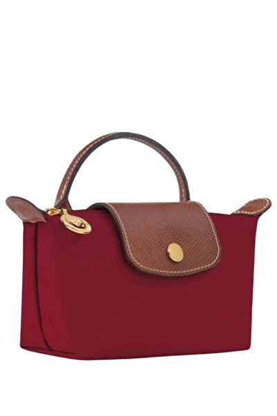 FNDSTORE Le Pliage Hakiki Deri Saplı Mini Xsmall Pounch Kırmızı Red