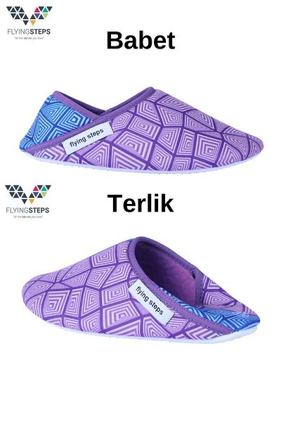 Flyingsteps Papuci de interior cu talpă anti-alunecare cu imprimeu Bab&Ter pentru femei Pantofi de acasă Panduf 9011