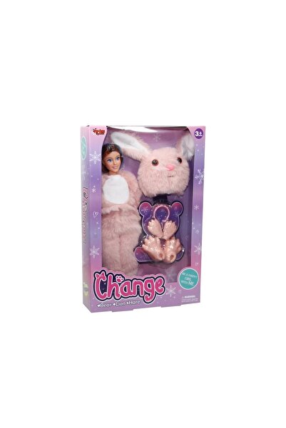 Vardem Change Oyuncak Pembe Tavşan Aksesuarlı 30 Cm Bebek 66838