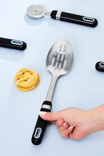 Karaca Black Mastermaid Slotted Serving Spoon - 32.2 cm