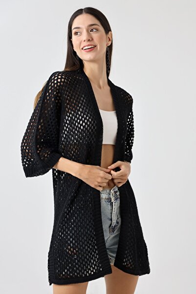 Devinka Γυναικεία Ζακέτα Άνετη Εφαρμογή Oversize Μαύρη