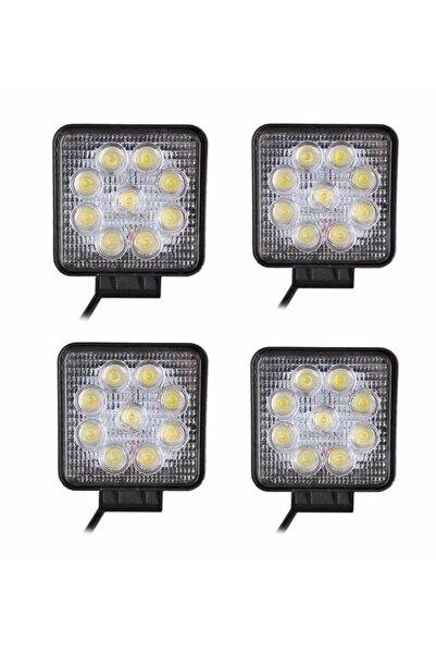 Forza Off Road Beyaz Işık Sis Farı Lambası 9 Led Kare 12-24 Volt 4 Adet