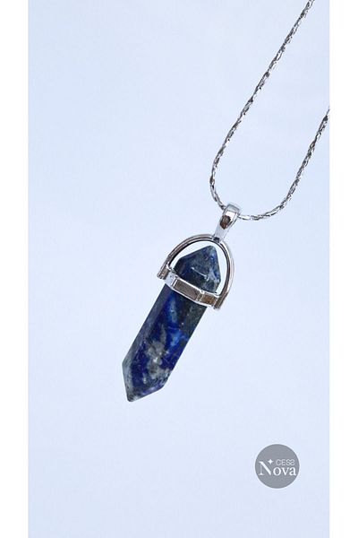 CessNova Lapis Nail Natural Stone Necklace and Chain Set - Certified