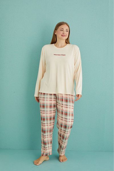 CALİA Plus Size Milan Pajama Set - 4 Seasons New Season